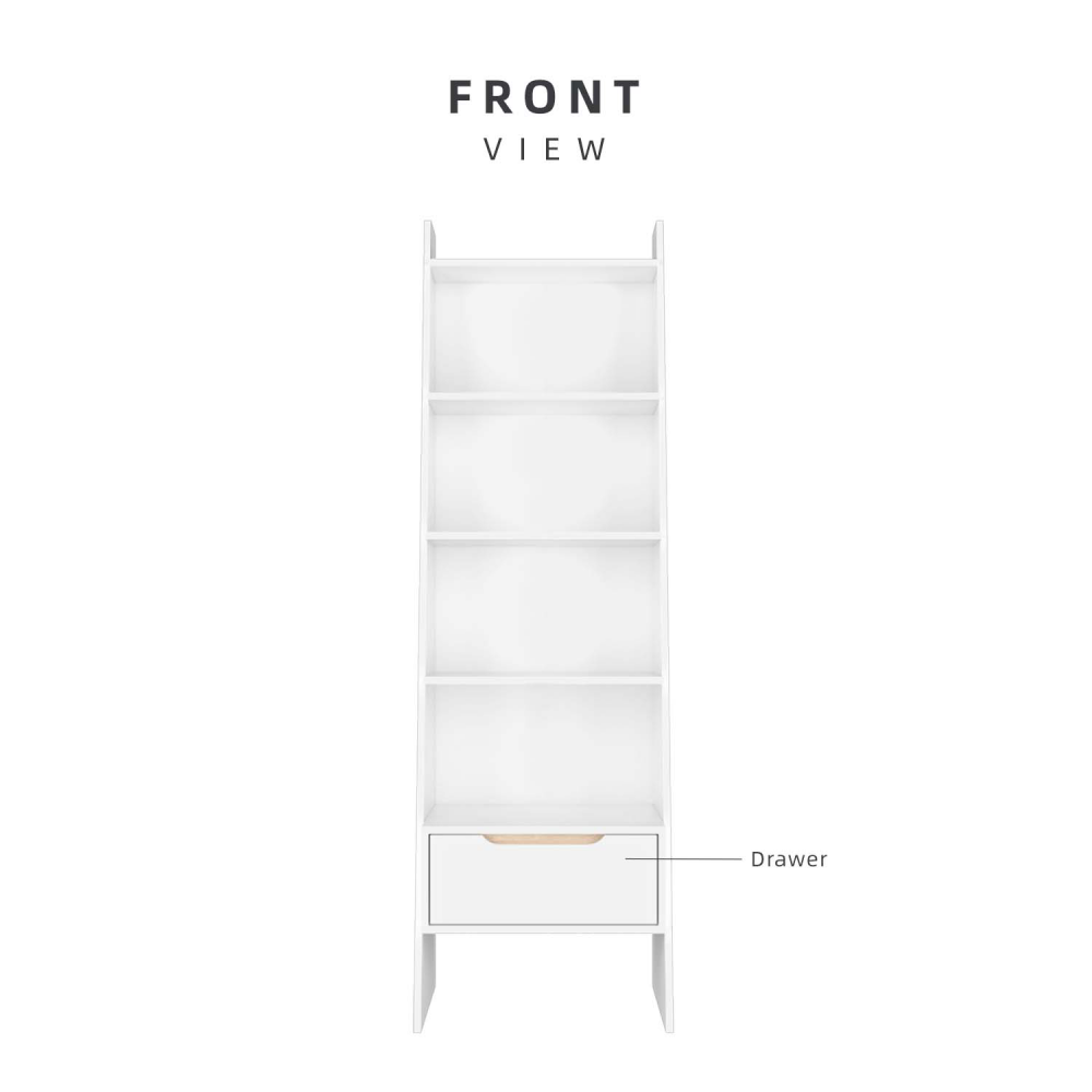 KitchenZ Simona Series 1.8Ft Book Shelf Drawer Display Rak Buku