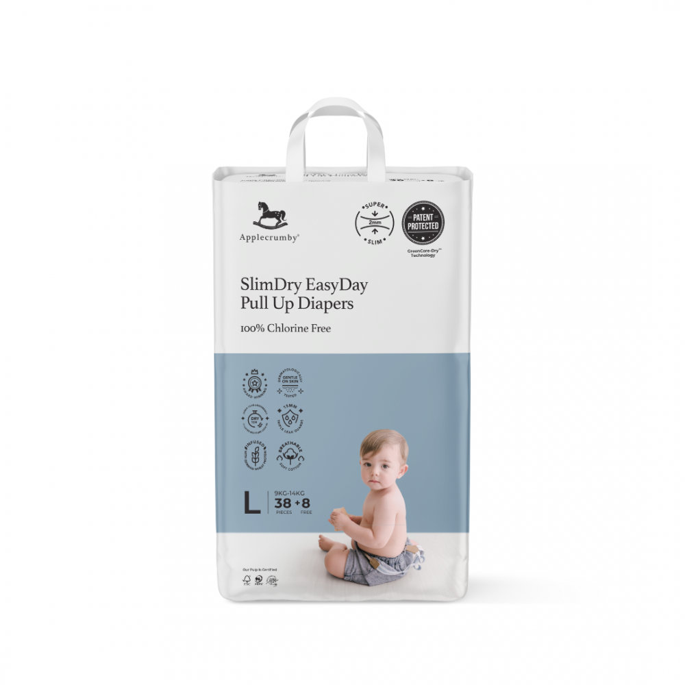 APPLECRUMBY SLIMDRY EASYDAY PULL UP DIAPERS L38+8 (MEGA, 1 PACKS