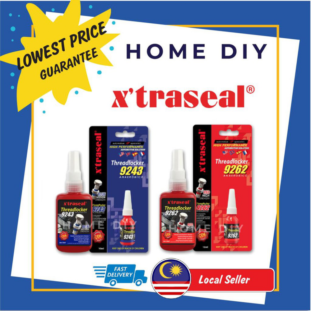 X' TRASEAL Threadlocker RED 9262 or BLUE designed for the sealin9243