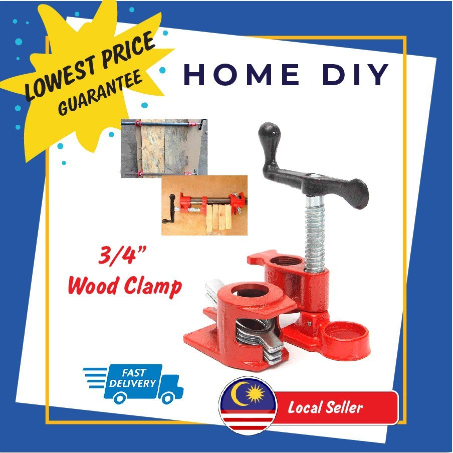 Yaetek (4 Pack) 3/4" Wood Gluing Pipe Clamp Set Heavy Duty - Want It All