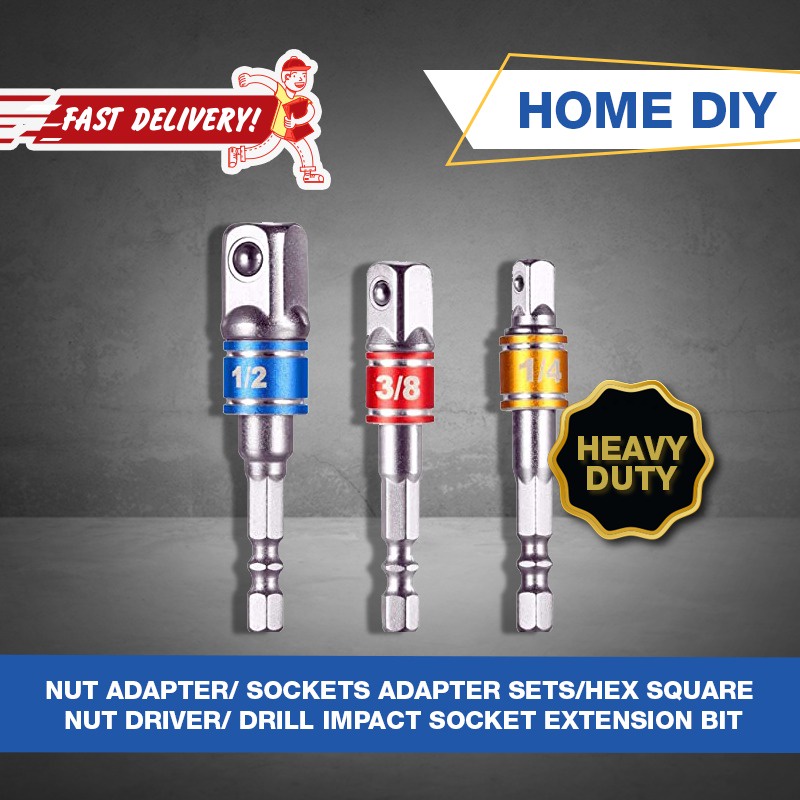Nut Adapter/ Sockets Adapter Sets/ Hex Square Nut Driver/ Drill Impact