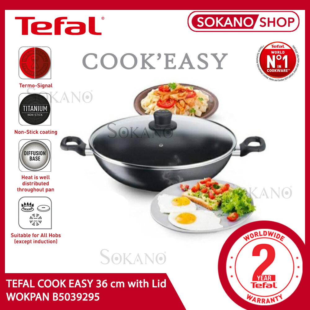 TEFAL COOK EASY 32cm (B50389)/36cm With Lid (B5039295) WOKPAN Periuk ...